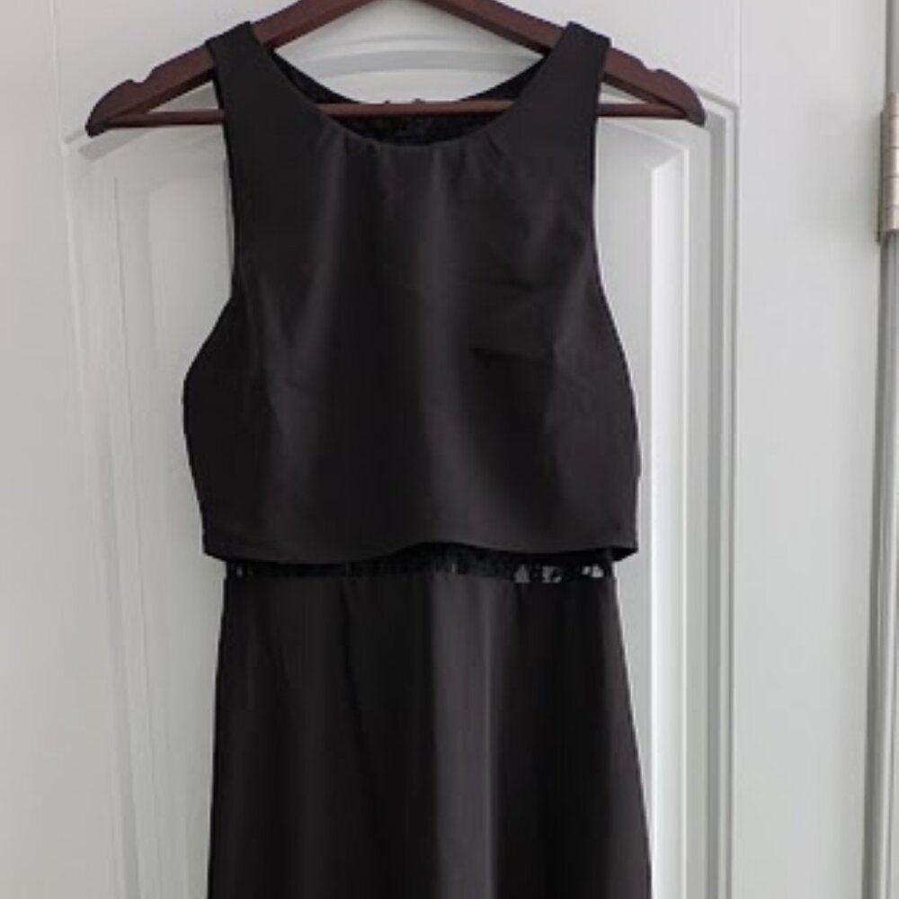 Lulus True Lover Black Lace Backless Maxi Dress – Size Small